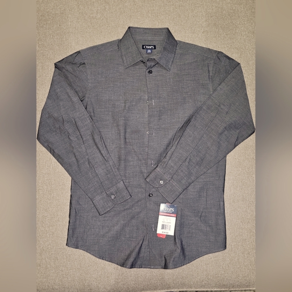 Boys Chaps dark grey long sleeve button-down.